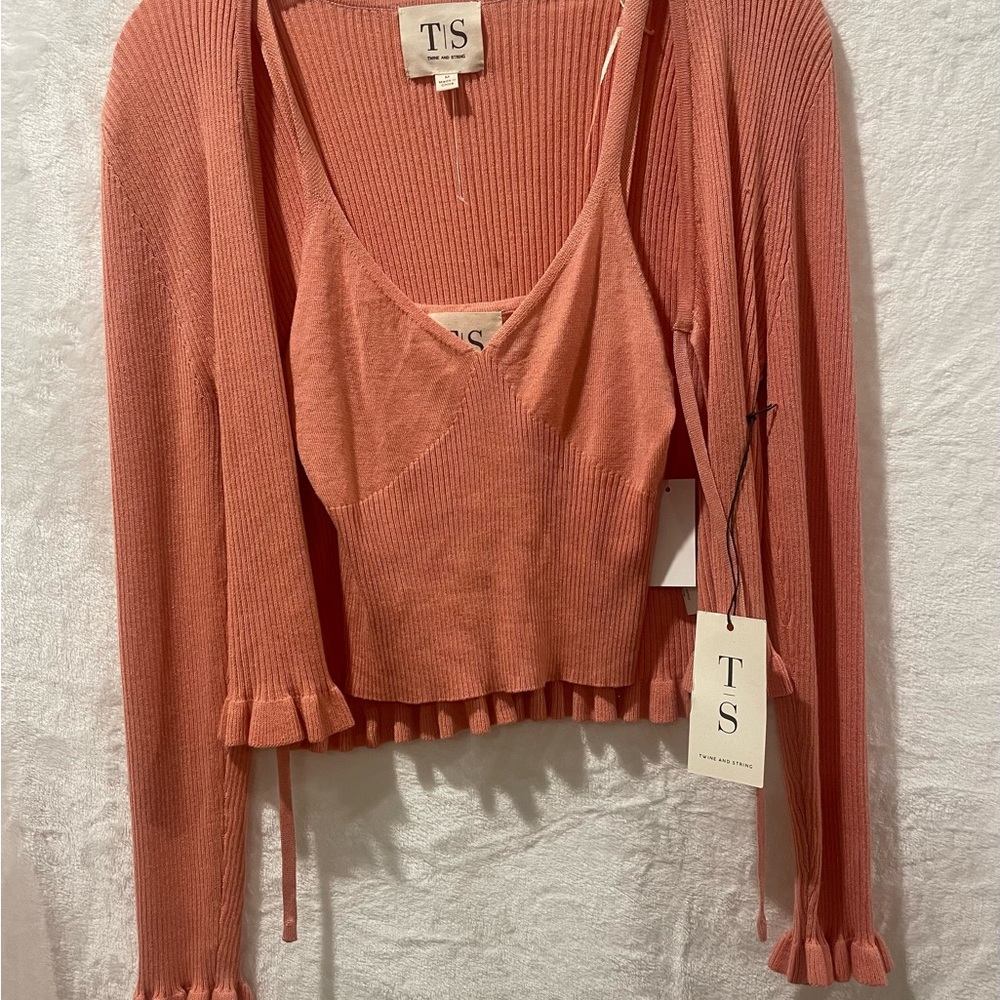 T/S Twine And String Shirt Size M 2 Piece Set (1)